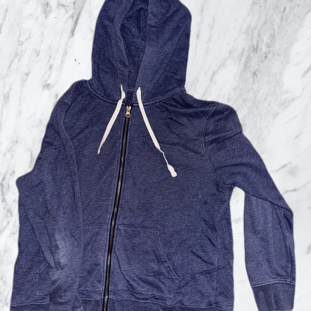 Old Navy unisex large navy blue zip up hoodie worn